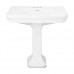 Naiture Small Porcelain Pedestal Sink In White Finish With 8" Faucet Centers Without Drain Finish Pop-up Bathroom Drain - 1-1/2"With Overflow Hole - B01JIFNW02